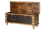 GINER Y COLOMER Buffet en bois de manguier, ouverture supérieure, grand rangement, devant sculpté à la main, couleur naturelle